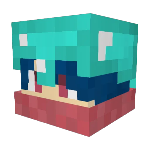 Pomeloking Minecraft avatar head, 3D render
