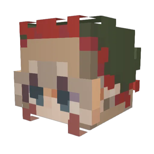 Pomfrid Minecraft avatar head, 3D render