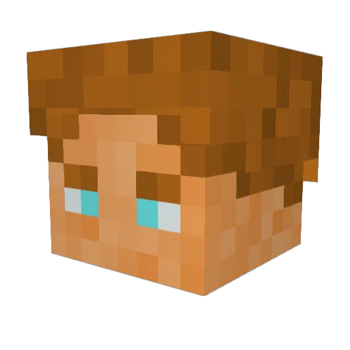 Pomfrittos Minecraft avatar head, 3D render