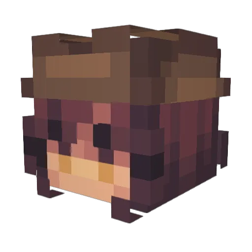 Pominade Minecraft avatar head, 3D render