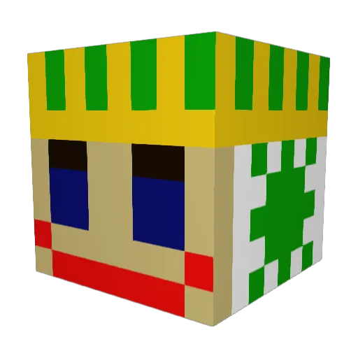 PommelPitt Minecraft avatar head, 3D render