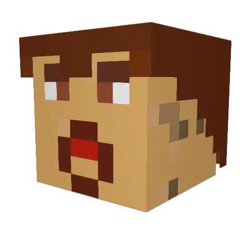 Pommes200 Minecraft avatar head, 3D render