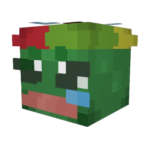 PommesPommes Minecraft avatar head, 3D render