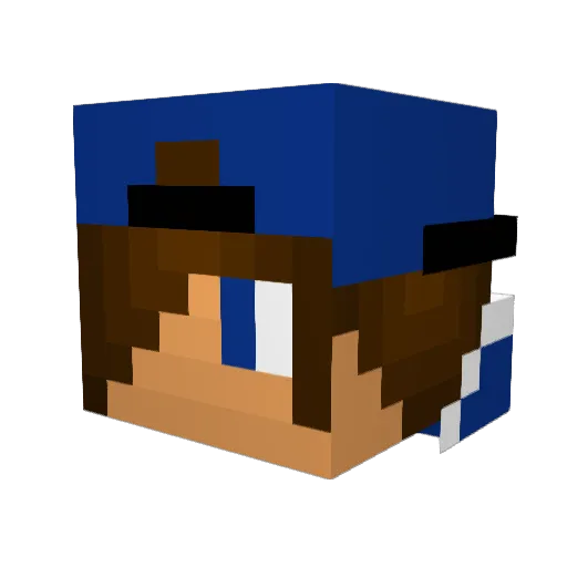 Pommiee Minecraft avatar head, 3D render