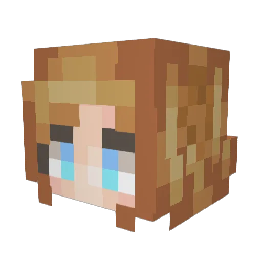 Pomnie Minecraft avatar head, 3D render