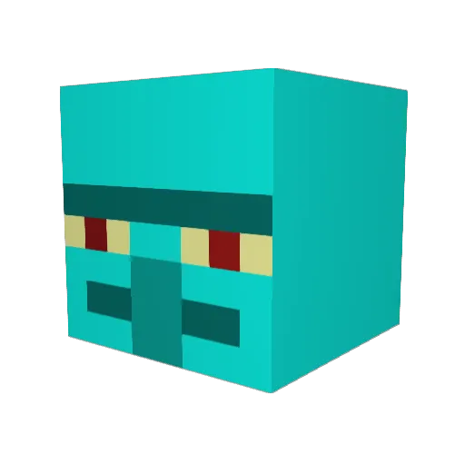 PomoMagenta Minecraft avatar head, 3D render