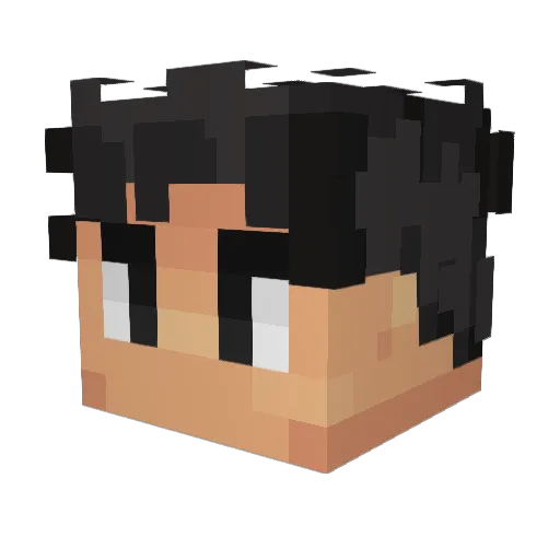 Pompario Minecraft avatar head, 3D render