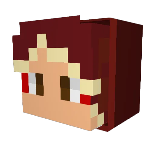 Pompix Minecraft avatar head, 3D render