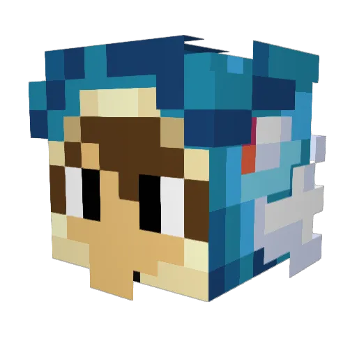 Pompkiin Minecraft avatar head, 3D render