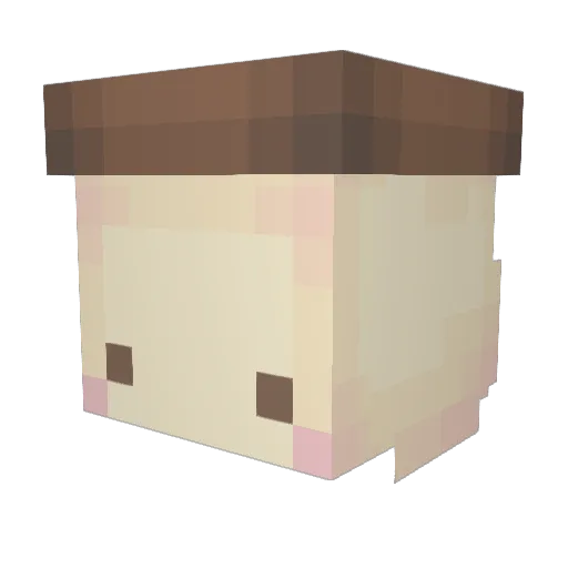 Pompompurincore Minecraft avatar head, 3D render