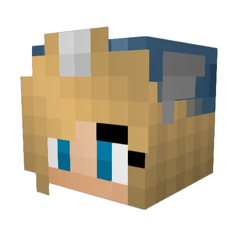 Pomspoms Minecraft avatar head, 3D render