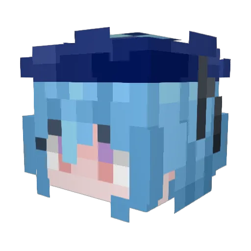 Pomuuuu Minecraft avatar head, 3D render
