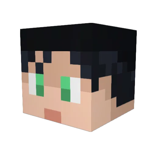 PonAkira Minecraft avatar head, 3D render