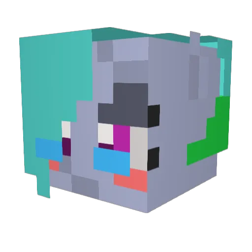 PonderPonPon Minecraft avatar head, 3D render