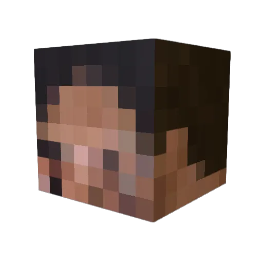 PonderingMonkey Minecraft avatar head, 3D render