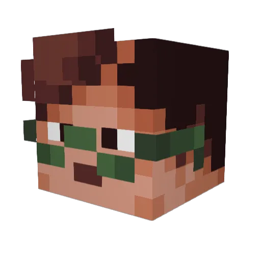 PonduanPondering Minecraft avatar head, 3D render