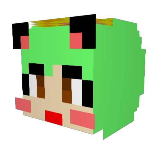 Pong_F Minecraft avatar head, 3D render