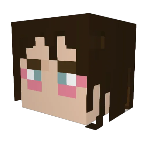 Pongerator Minecraft avatar head, 3D render
