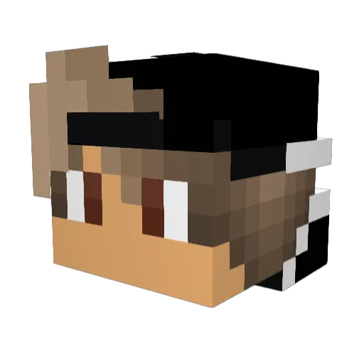 Pongo3443A Minecraft avatar head, 3D render