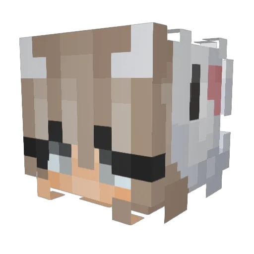 Poniez Minecraft avatar head, 3D render