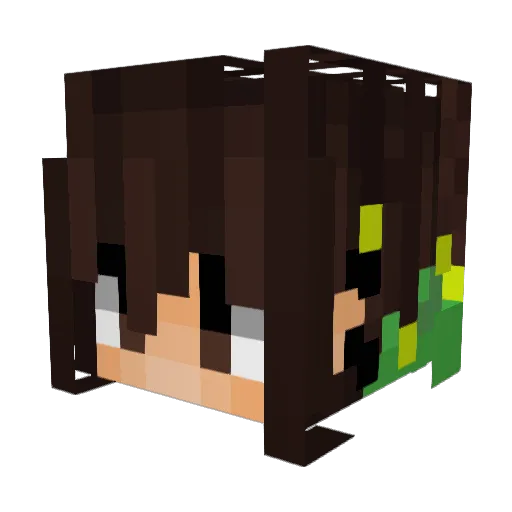 PonjoTv Minecraft avatar head, 3D render