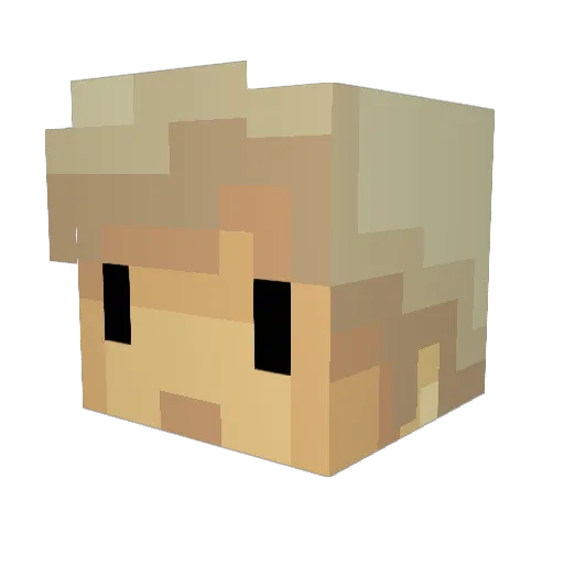 Ponty Minecraft avatar head, 3D render