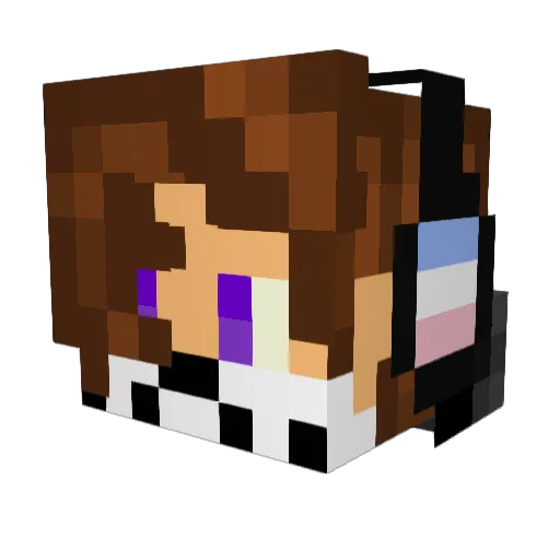 PonuryVR Minecraft avatar head, 3D render
