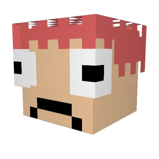 Ponyo93 Minecraft avatar head, 3D render