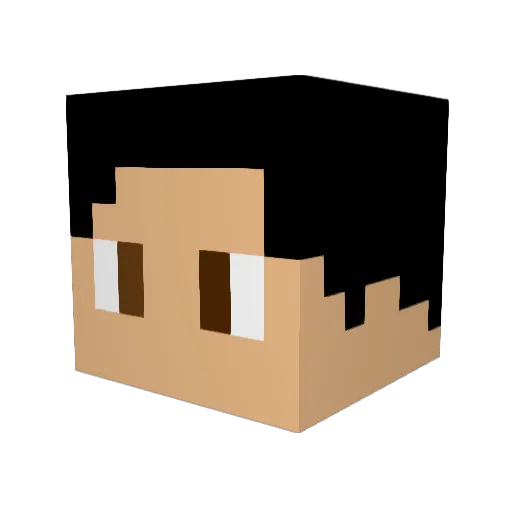 Ponyobe Minecraft avatar head, 3D render