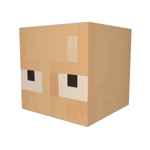 PooYuh Minecraft avatar head, 3D render