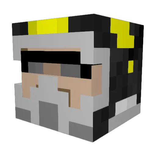 Pooblehardt Minecraft avatar head, 3D render