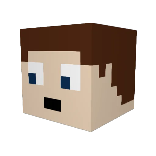 PoochWRLD Minecraft avatar head, 3D render