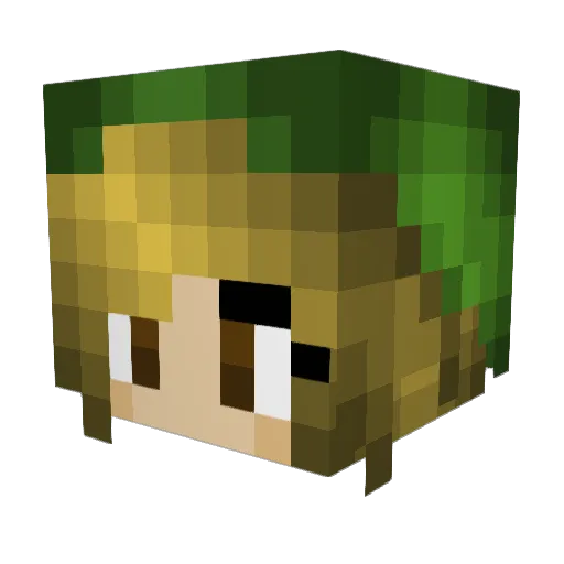 Poochyman Minecraft avatar head, 3D render