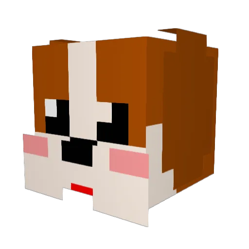 Poodle_ Minecraft avatar head, 3D render