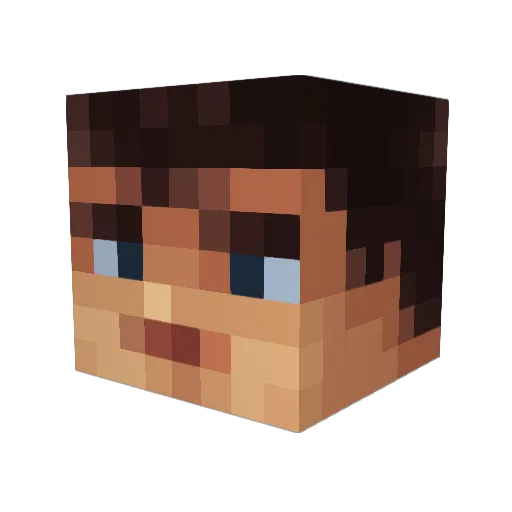 Poodmund Minecraft avatar head, 3D render