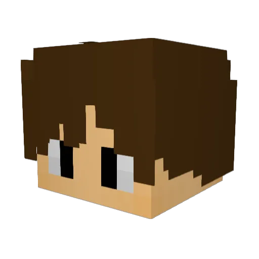 Poofrm Minecraft avatar head, 3D render