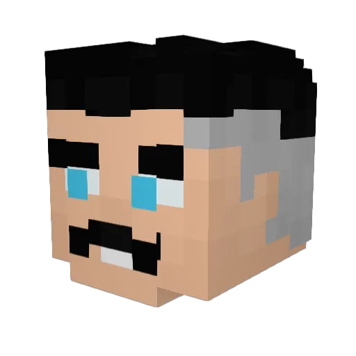 Pookel Minecraft avatar head, 3D render