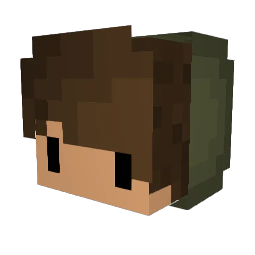 Pookie2K Minecraft avatar head, 3D render