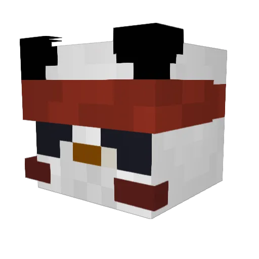 PookyPanda Minecraft avatar head, 3D render