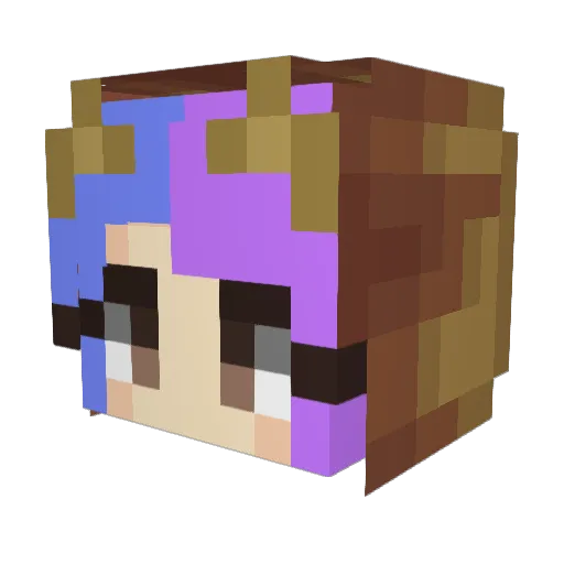 Pookyskittlez Minecraft avatar head, 3D render