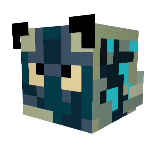 PoolRaven Minecraft avatar head, 3D render