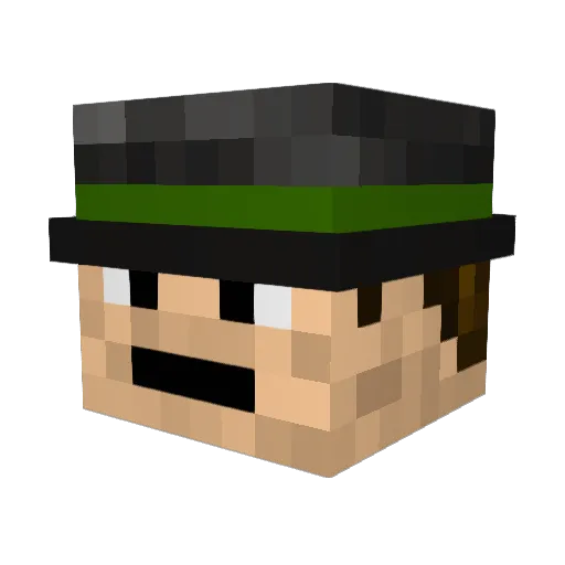 Poolah Minecraft avatar head, 3D render