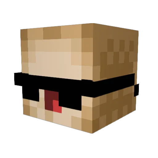 Poolminer Minecraft avatar head, 3D render