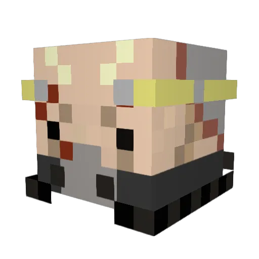 Poonhat Minecraft avatar head, 3D render