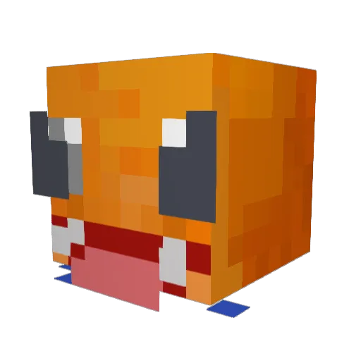Poonted Minecraft avatar head, 3D render