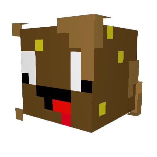 Pooo Minecraft avatar head, 3D render