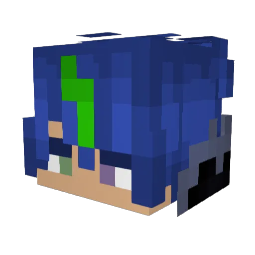 PoopooAlien Minecraft avatar head, 3D render