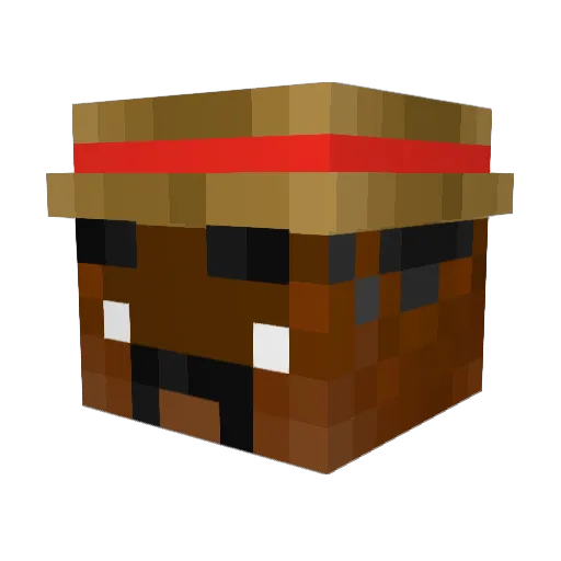 Poopsaurus Minecraft avatar head, 3D render