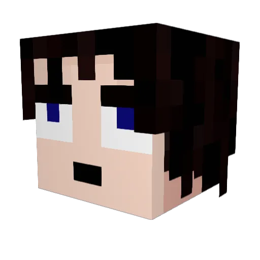 PoorMattie Minecraft avatar head, 3D render