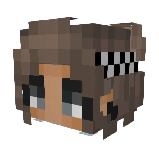 PoorPancakes Minecraft avatar head, 3D render